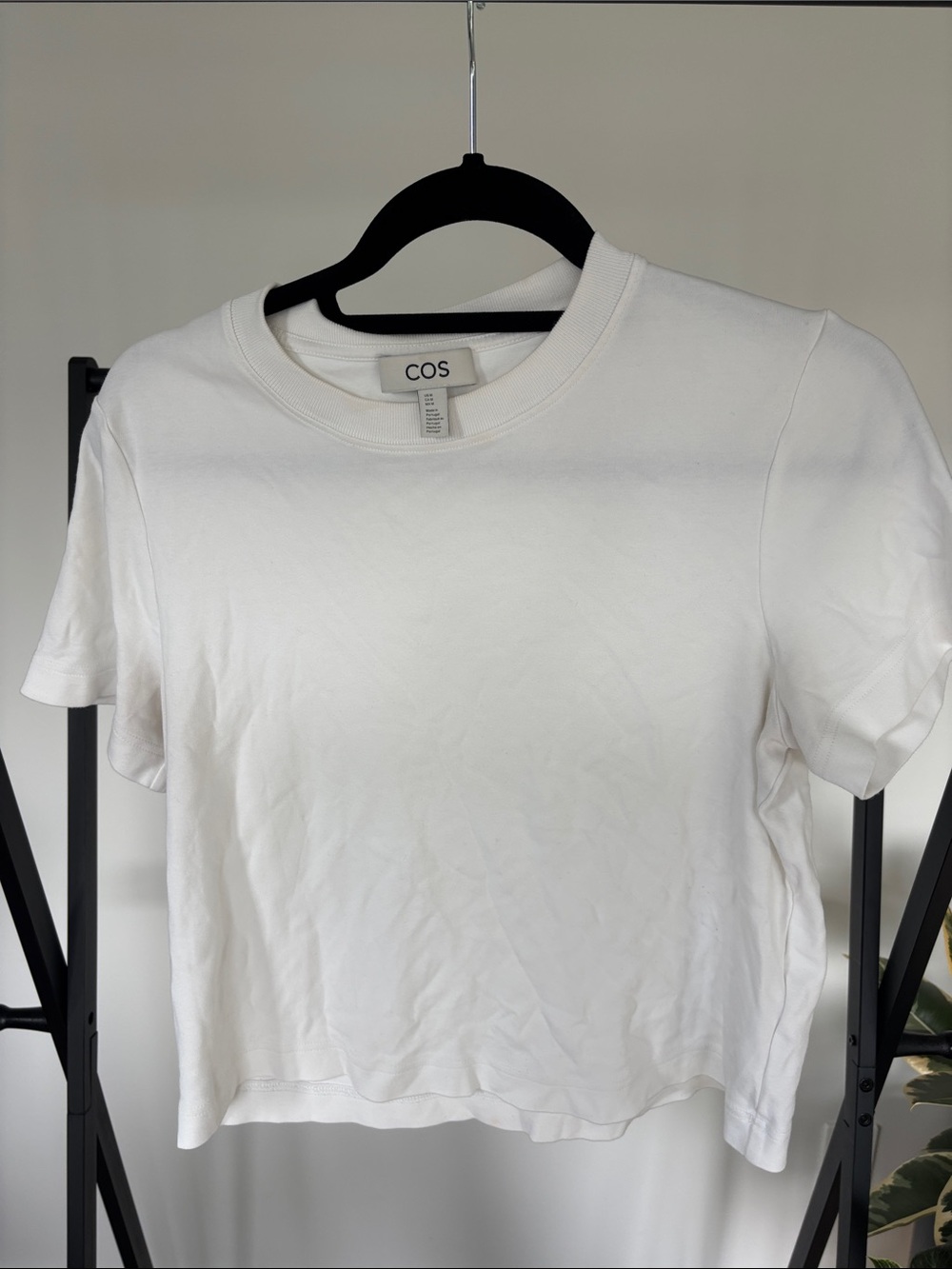 COS Women's White Crewneck Short Sleeve Tee